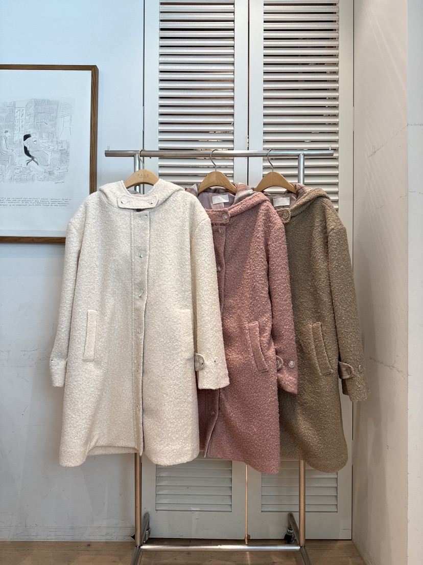 FAVE-L東大門㊣實拍女裝新品時尚休閑職業人氣中長款大衣格子FAVE-L中長款大衣