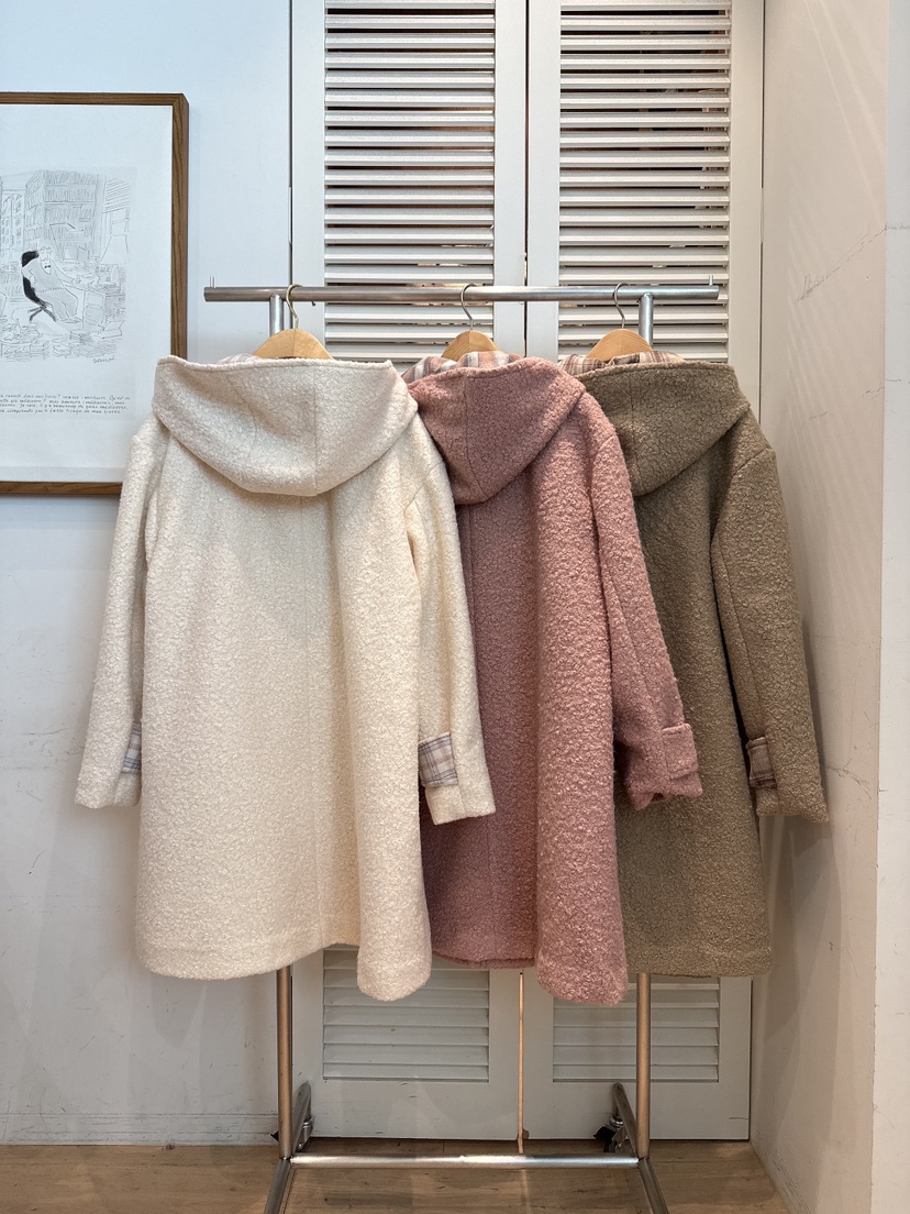 FAVE-L東大門㊣實拍女裝新品時尚休閑職業人氣中長款大衣格子FAVE-L中長款大衣