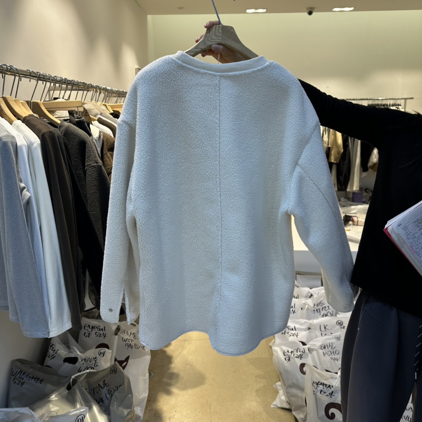 EYEFUL-Q韓國直郵㊣女士新款人氣時尚熱賣長袖T恤抓絨拉鏈eyeful長袖T恤