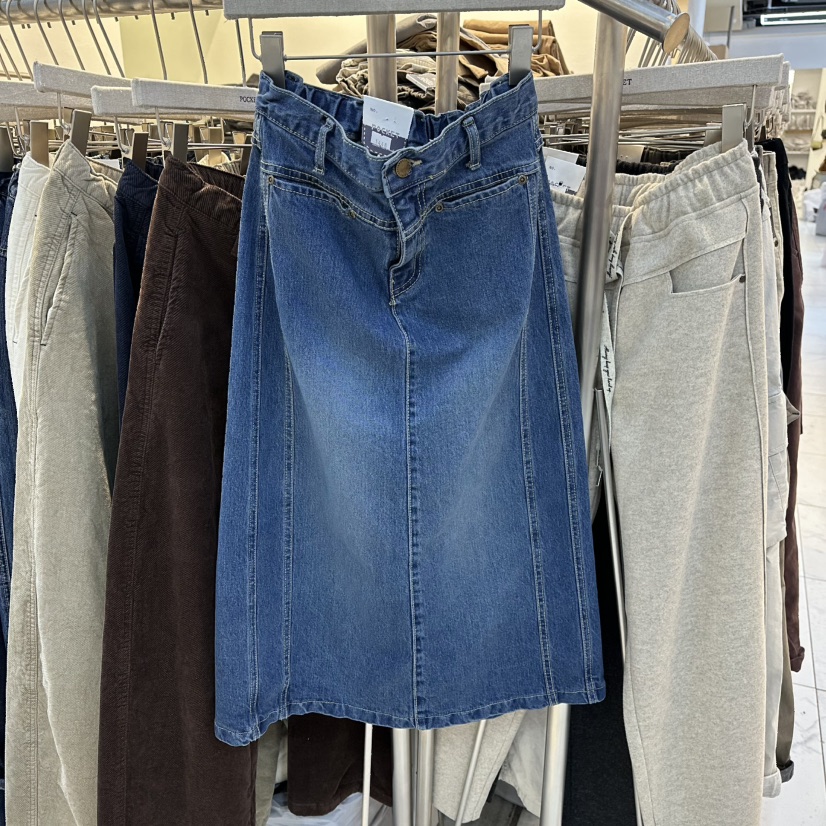 POCKET-Q東大門㊣實拍女裝新品推薦時尚休閑職業人氣25秋冬長裙POCKET-Q長裙圖色1