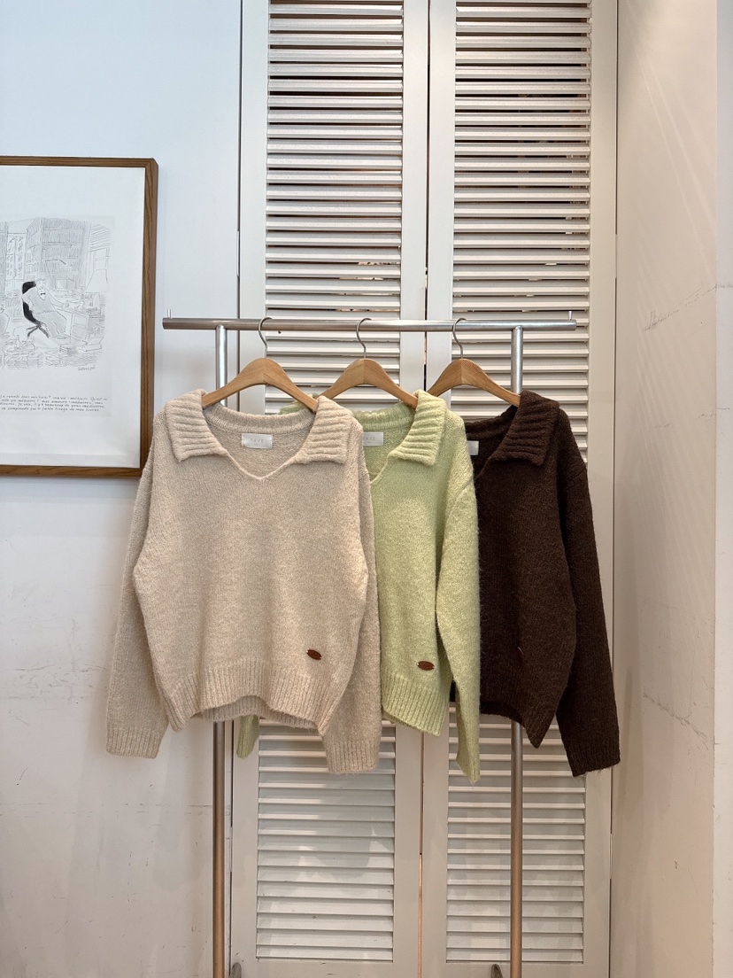 FAVE-L東大門㊣直郵女裝新款時尚人氣熱賣休閑25秋冬毛衣V領FAVE-L毛衣