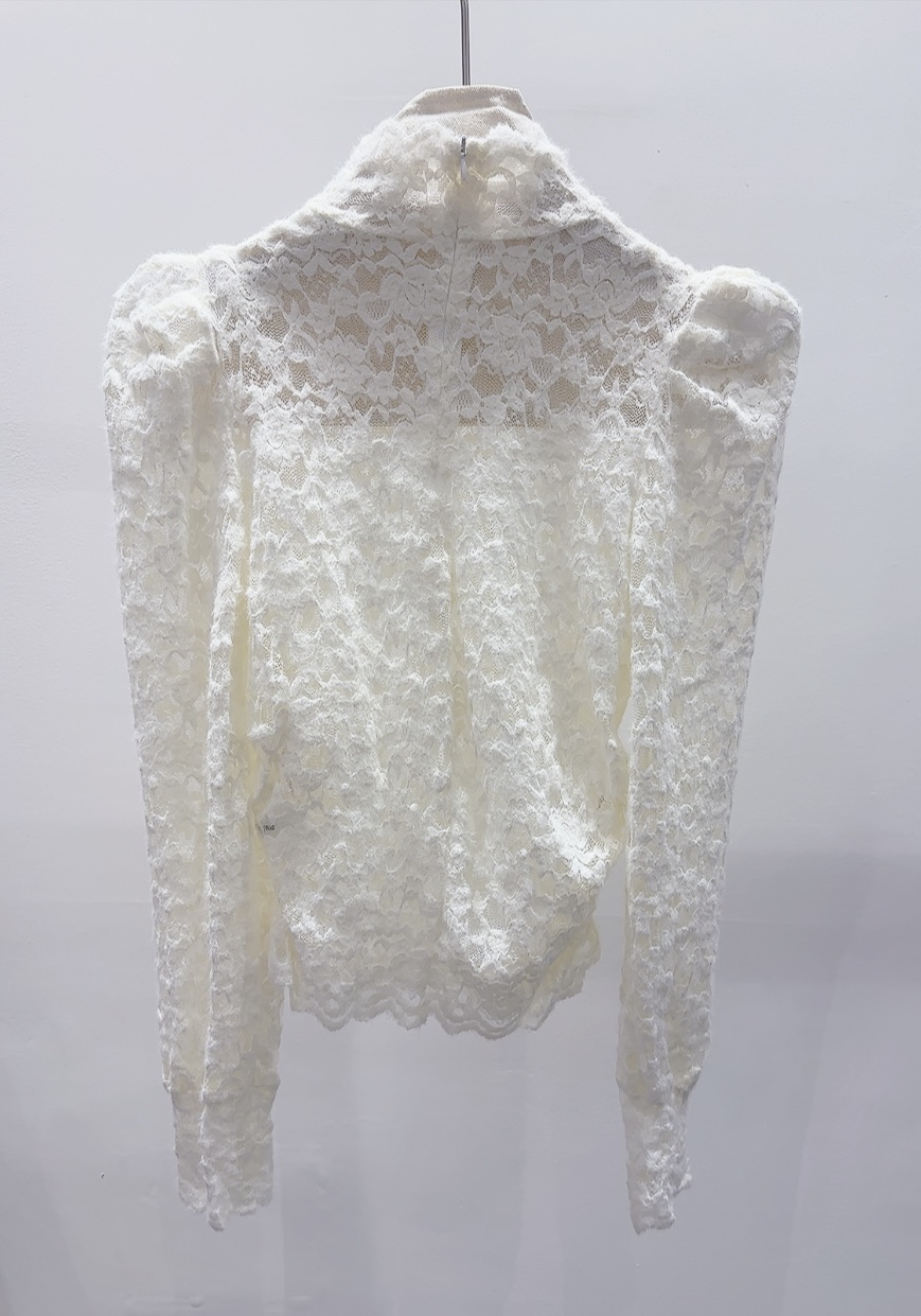 AWESOME-P韓國直郵㊣女裝新品人氣時尚25秋冬襯衫蕾絲衫天鵝絨AWESOME-P襯衫/蕾絲衫