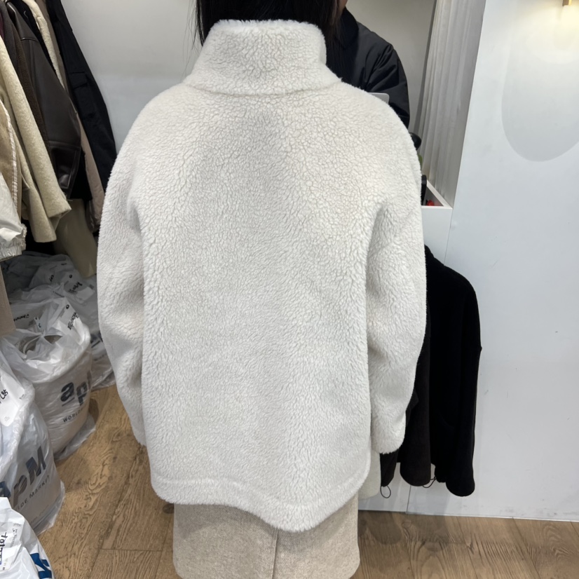 JINSIM東大門㊣直郵女裝新品時尚25秋冬職業人氣短款大衣絨JINSIM短款大衣