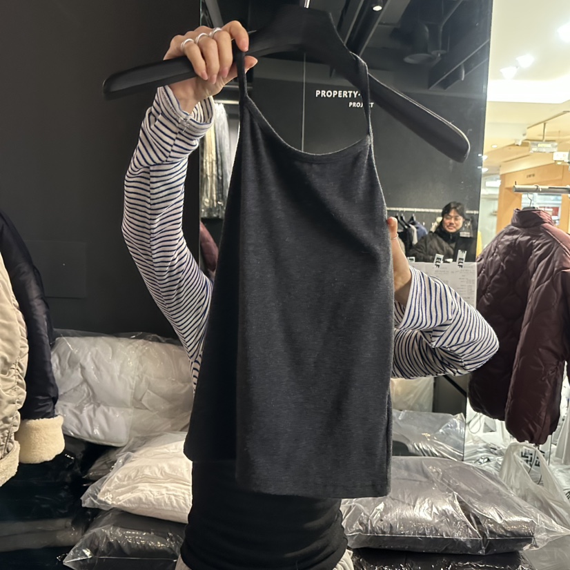 ELF-L東大門㊣直郵女裝新款休閑時尚推薦25秋冬人氣吊帶背心PROJECT ELF/ELF-L吊帶/背心圖色1墨色