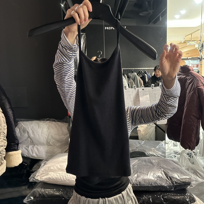 ELF-L東大門㊣直郵女裝新款休閑時尚推薦25秋冬人氣吊帶背心PROJECT ELF/ELF-L吊帶/背心圖色2黑色