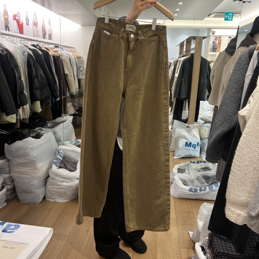 OP PER東大門㊣實拍女士新品職業休閑時尚25秋冬熱賣牛仔褲OPPER-simplebeige牛仔褲圖色2