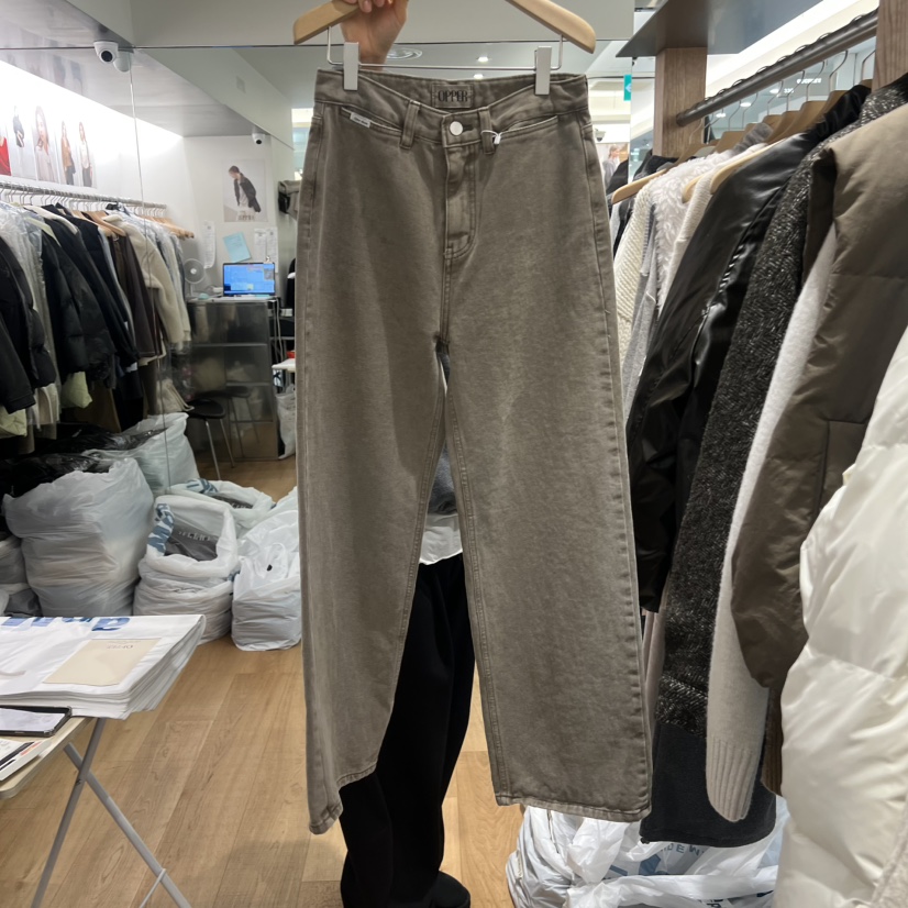 OP PER東大門㊣實拍女士新品職業休閑時尚25秋冬熱賣牛仔褲OPPER-simplebeige牛仔褲圖色3