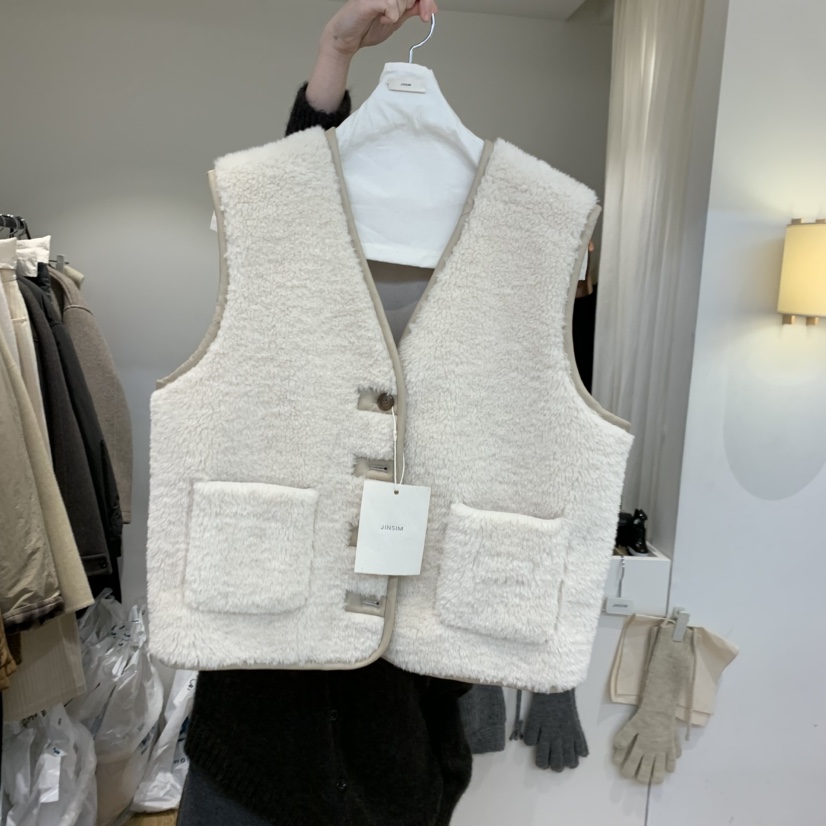 JINSIM韓國代購㊣女裝新款時尚熱賣職業25秋冬推薦休閑馬甲JINSIM馬甲圖色1