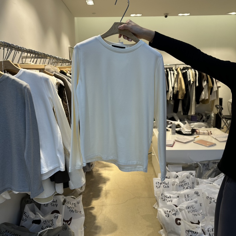 EYEFUL-Q東大門㊣實拍女士新款25秋冬推薦休閑人氣長袖T恤eyeful長袖T恤圖色2