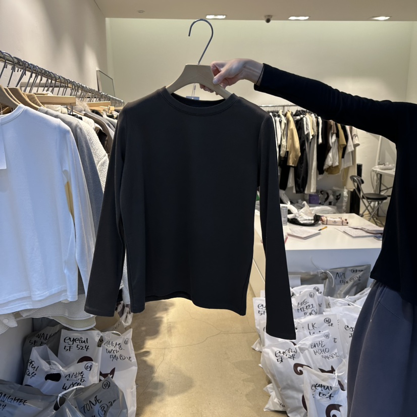 EYEFUL-Q東大門㊣實拍女士新款25秋冬推薦休閑人氣長袖T恤eyeful長袖T恤圖色4棕色