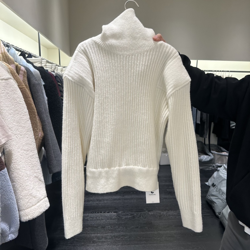 TOMGIRL韓國代購㊣女士新款職業熱賣休閑推薦人氣25秋冬毛衣條紋TOMGIRL毛衣