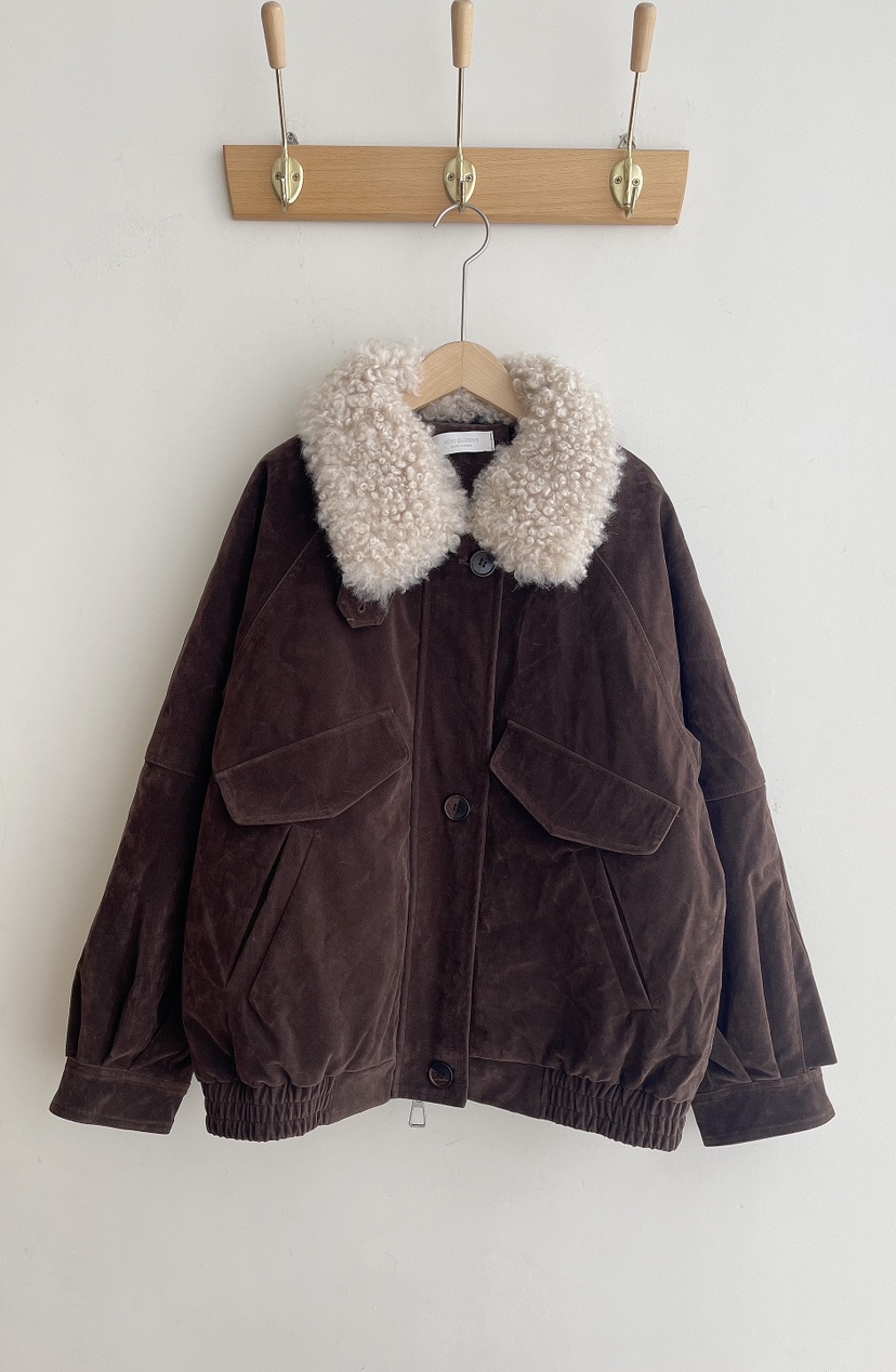 MINIQUEENS韓國代購㊣女裝新款25秋冬休閑時尚推薦夾克絨鴨MINIQUEENS夾克圖色2