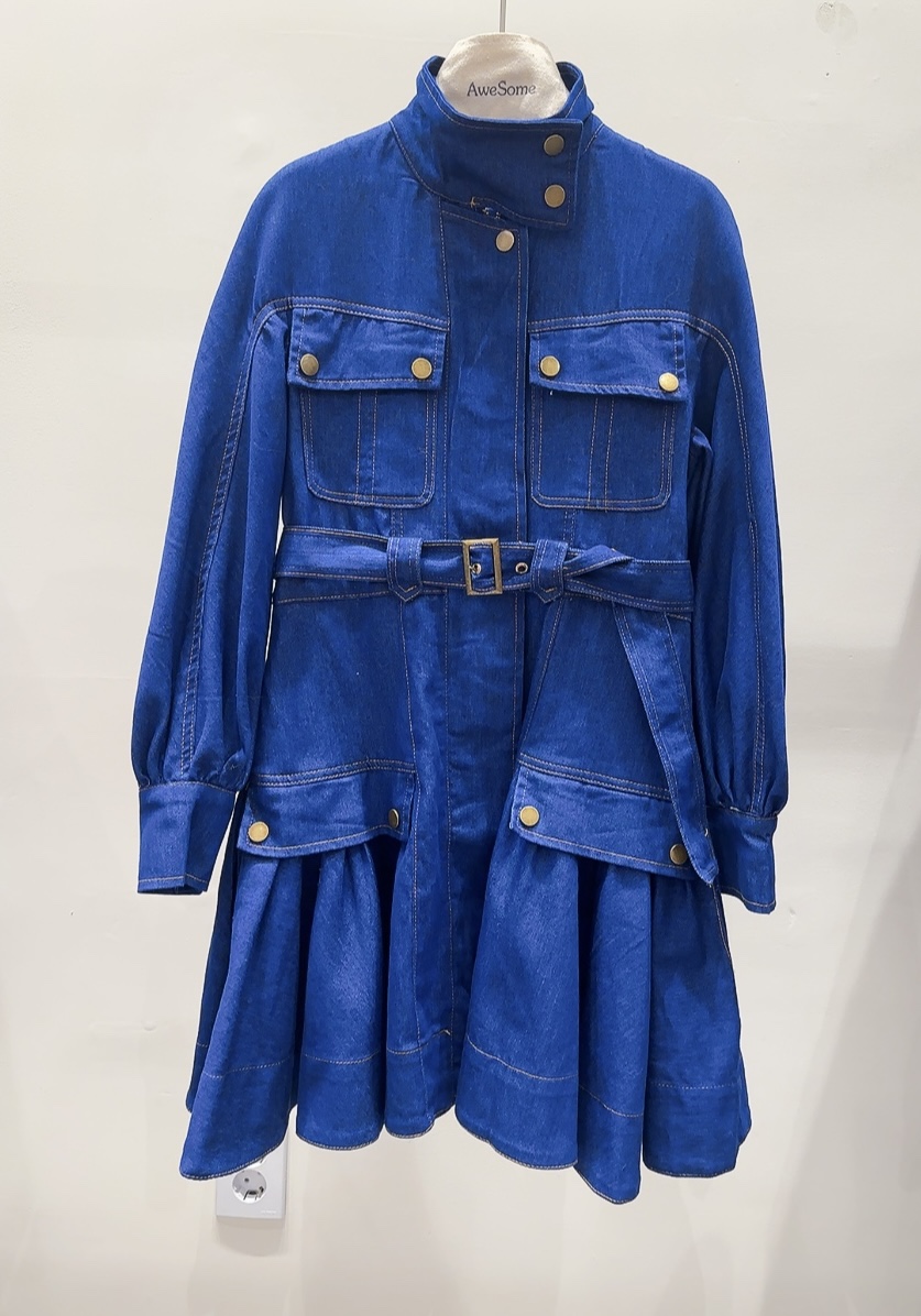 AWESOME-P東大門㊣代購女裝新款休閑推薦時尚連衣裙含腰帶AWESOME-P連衣裙圖色1