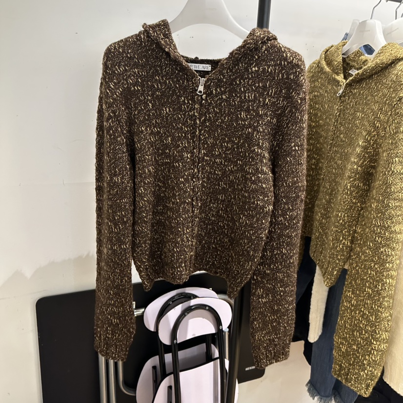 WE ARE/WELOVER東大門㊣實拍女士新品真品休閑毛衣開衫連帽SHOP_WE ARE毛衣圖色2