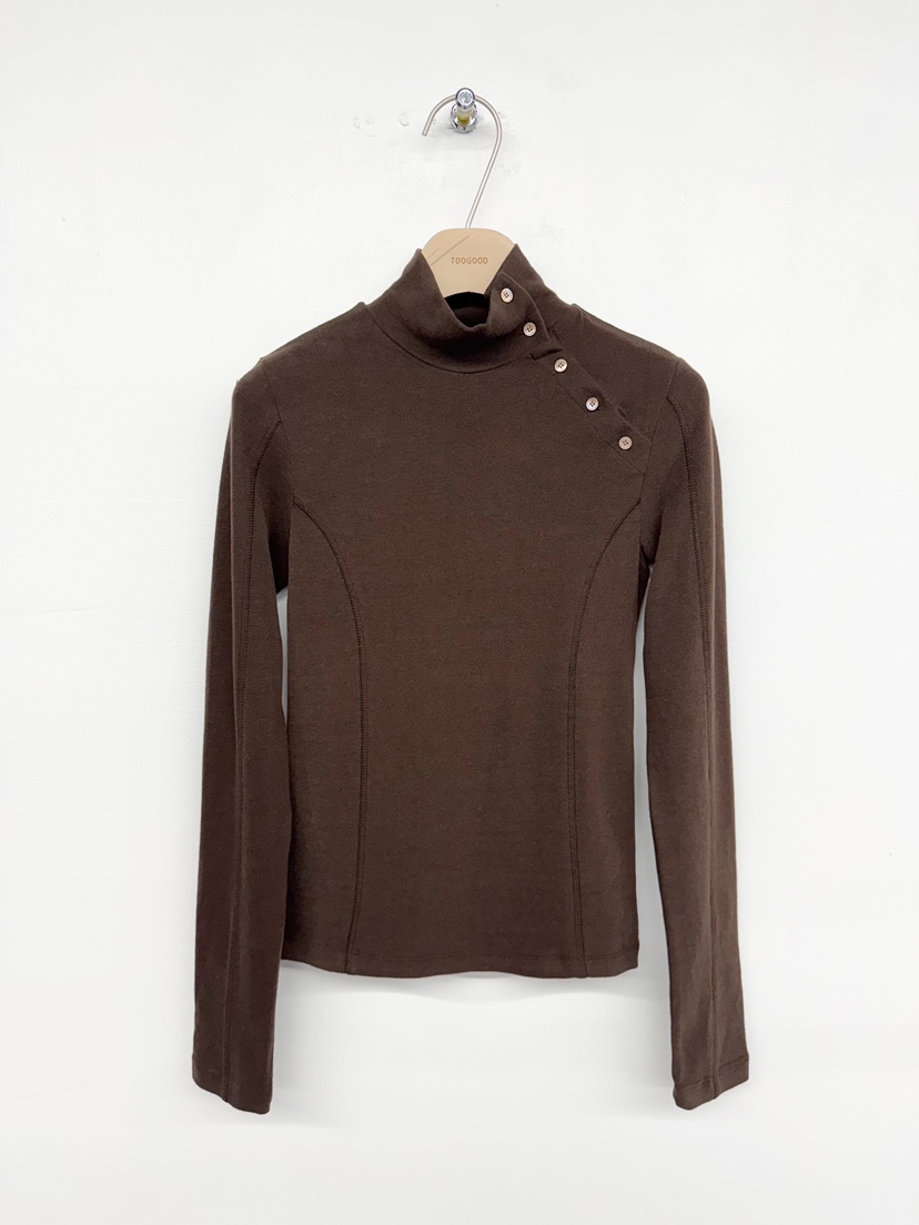 TOOGOOD韓國直郵㊣女士新款職業推薦休閑人氣熱賣長袖T恤紐扣TOOGOOD長袖T恤圖色4