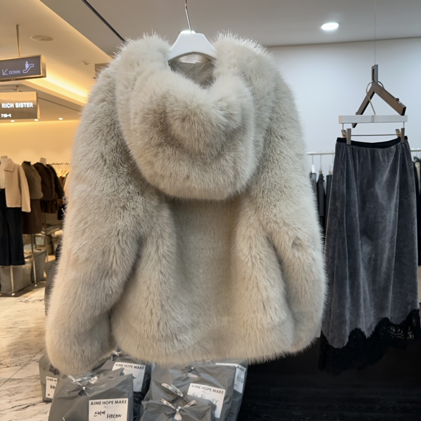 AIME HOPE MAKE韓國直郵㊣女士新品熱賣25秋冬短款大衣毛皮AIME HOPE MAKE短款大衣