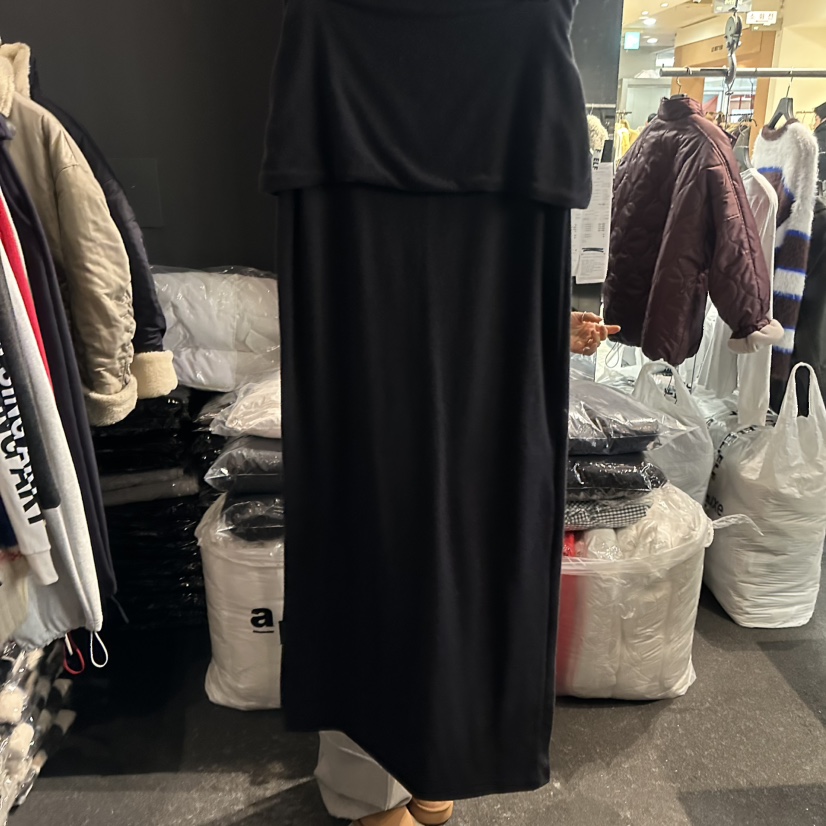 ELF-L韓國代購㊣女裝新品真品推薦25秋冬時尚休閑熱賣長裙PROJECT ELF/ELF-L長裙圖色2黑色