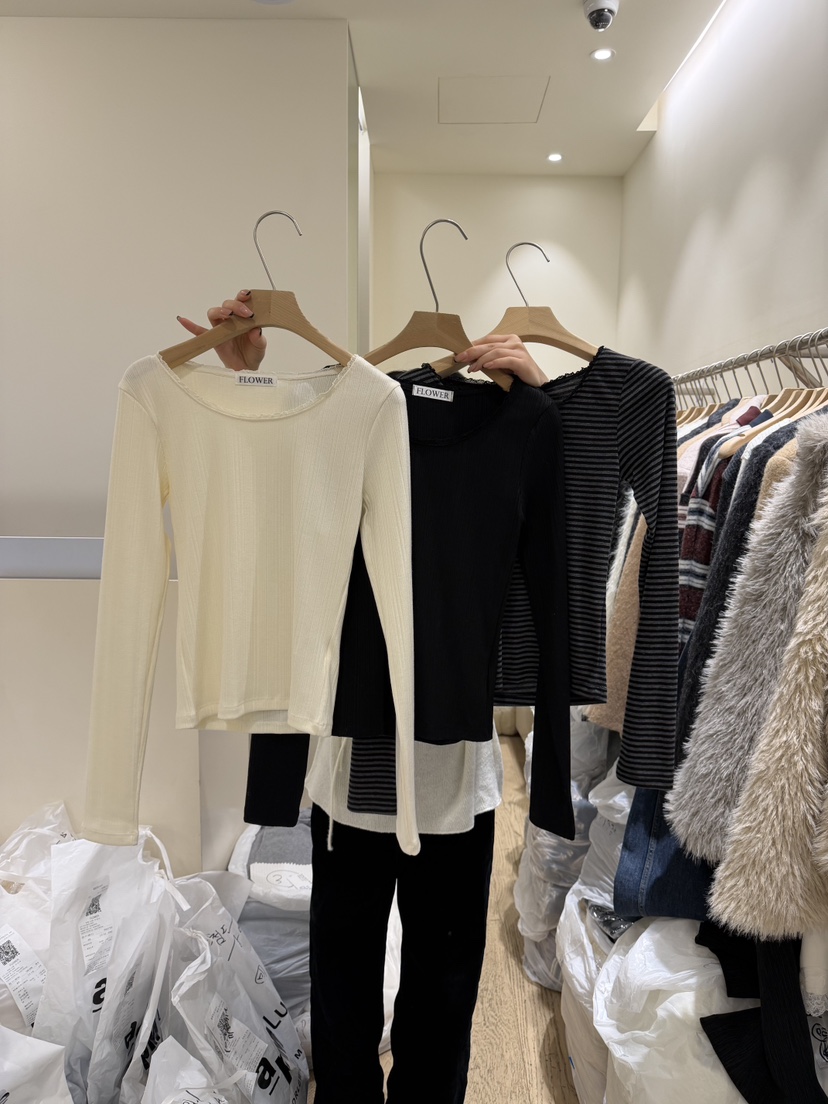 FLOWER-L東大門㊣代購女裝新品休閑真品時尚推薦人氣長袖T恤FLOWER-L長袖T恤