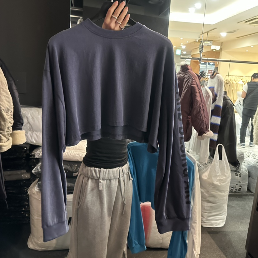 ELF-L東大門㊣實拍女裝新品休閑人氣真品時尚推薦熱賣長袖T恤PROJECT ELF/ELF-L長袖T恤圖色3深藍色