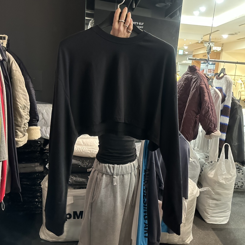 ELF-L東大門㊣實拍女裝新品休閑人氣真品時尚推薦熱賣長袖T恤PROJECT ELF/ELF-L長袖T恤圖色4黑色