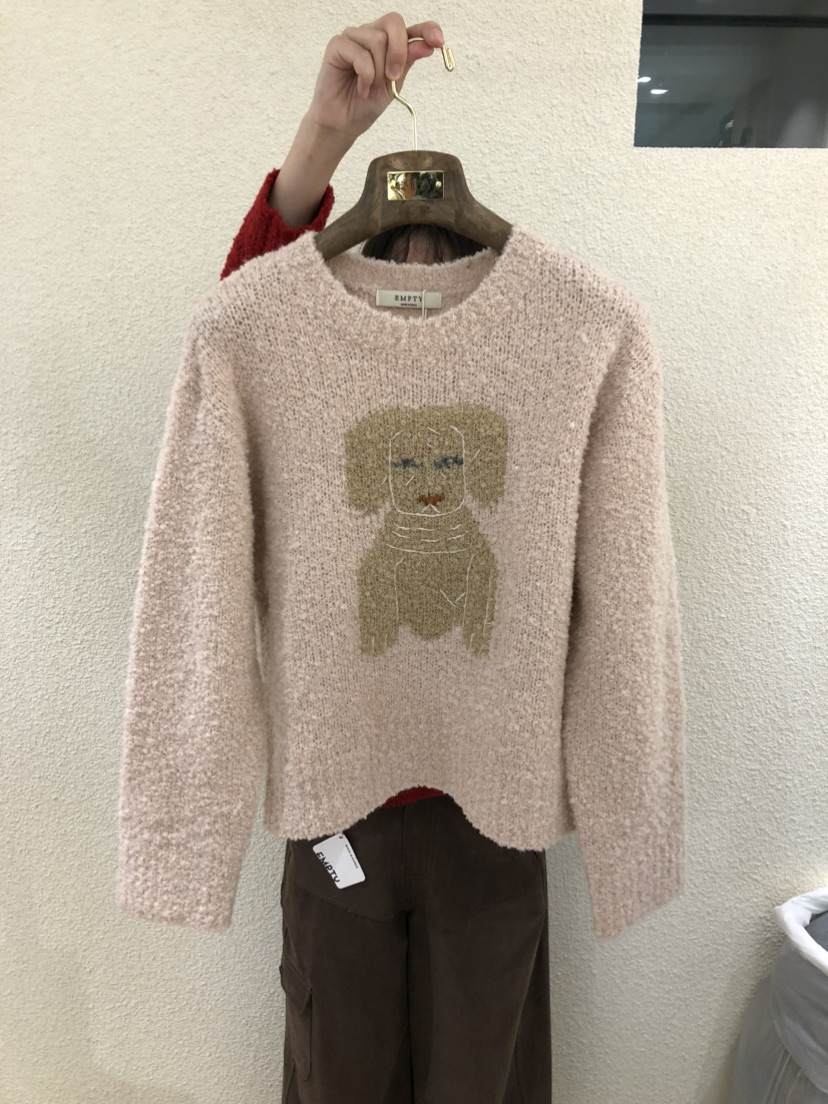 EMPTY東大門㊣直郵女裝新款熱賣職業人氣真品25秋冬休閑毛衣EMPTY毛衣圖色1