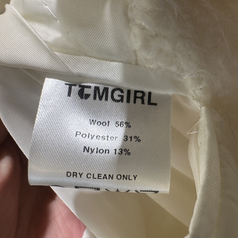 TOMGIRL東大門㊣代購女裝新款職業25秋冬短款大衣毛圈羊毛絨TOMGIRL短款大衣