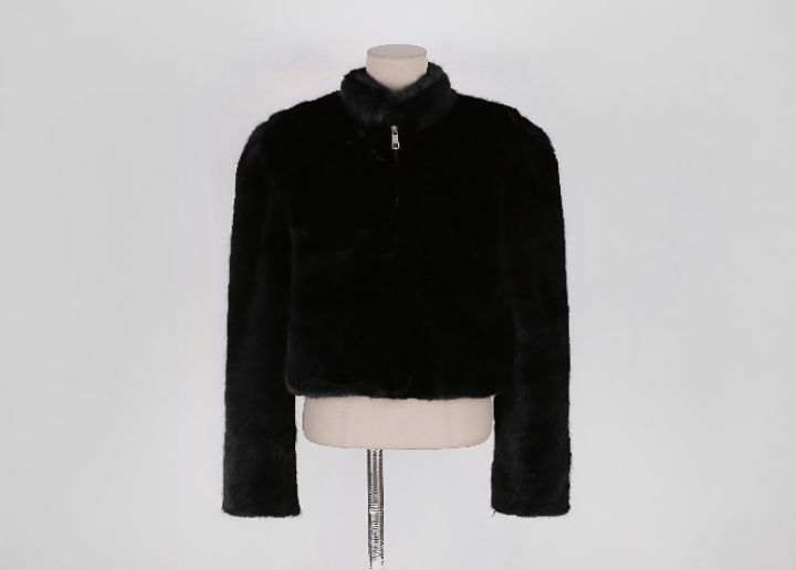 FEMME東大門㊣實拍女裝新款職業真品25秋冬休閑短款大衣皮草FEMME短款大衣圖色1