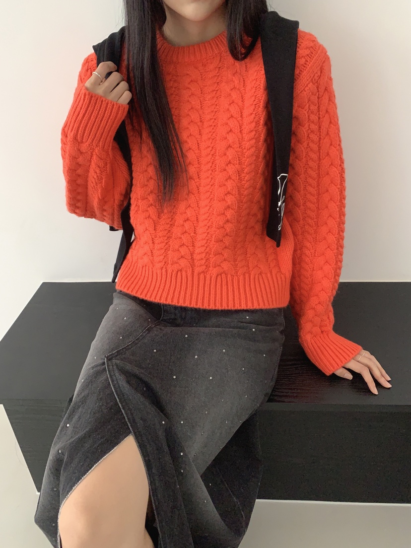 MABE韓國直郵㊣女裝新品推薦休閑熱賣時尚人氣毛衣短款針織MABE毛衣