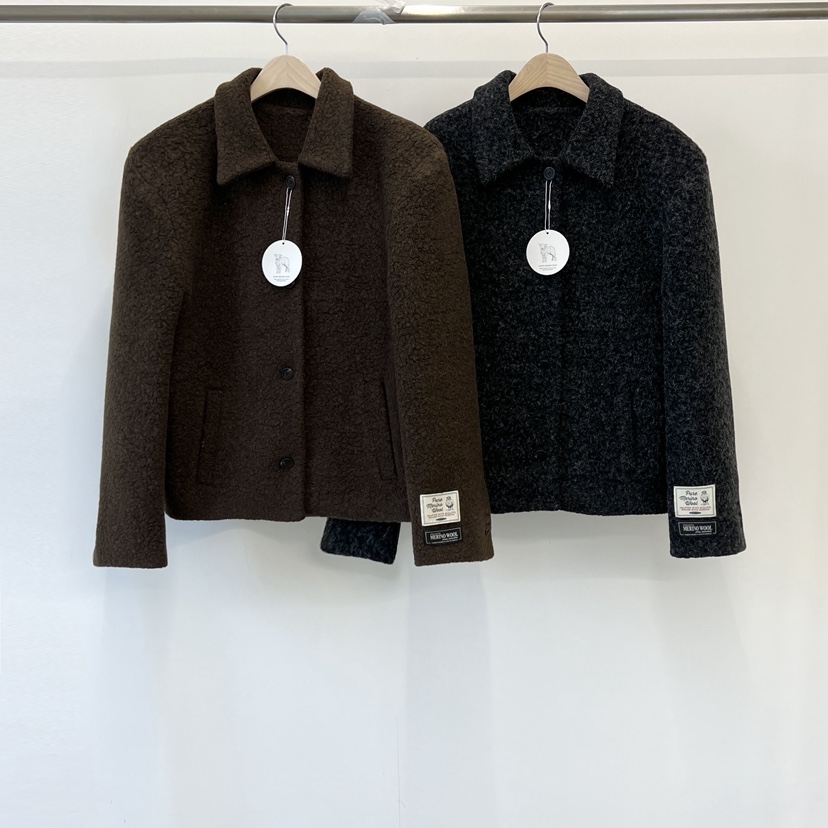 ANOTHER AVENUE韓國代購㊣女士新品熱賣25秋冬短款大衣羊毛ANOTHER AVENUE短款大衣