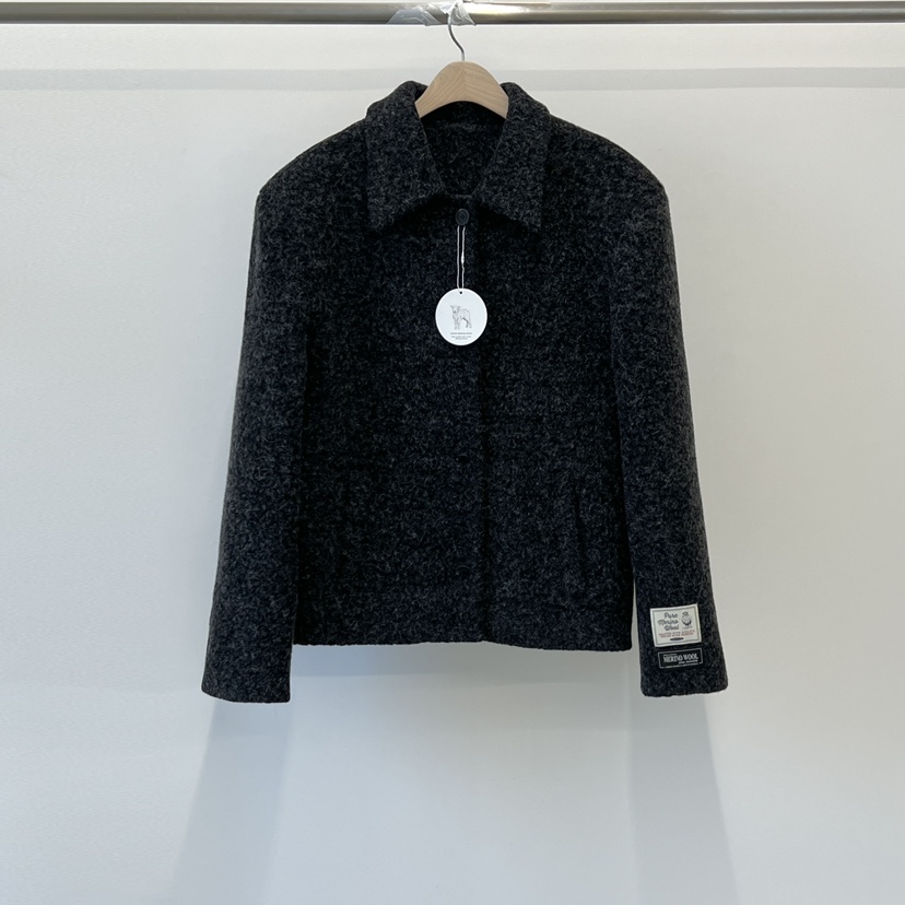 ANOTHER AVENUE韓國代購㊣女士新品熱賣25秋冬短款大衣羊毛ANOTHER AVENUE短款大衣圖色1