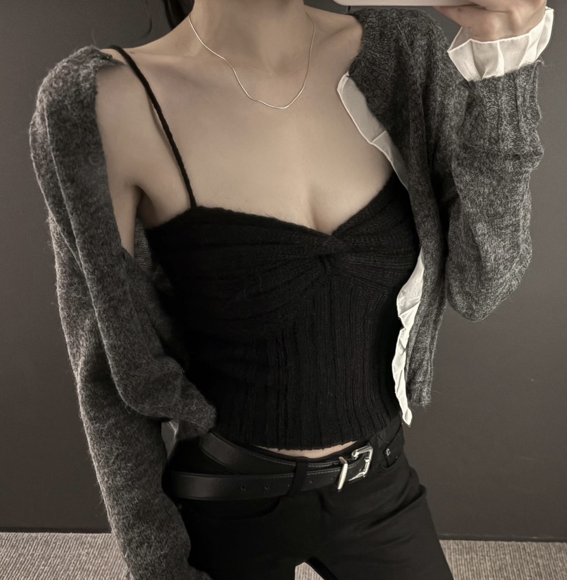 MOMENT韓國代購㊣女士新款熱賣真品推薦人氣25秋冬吊帶背心羊駝MOMENT/RECOVER吊帶/背心