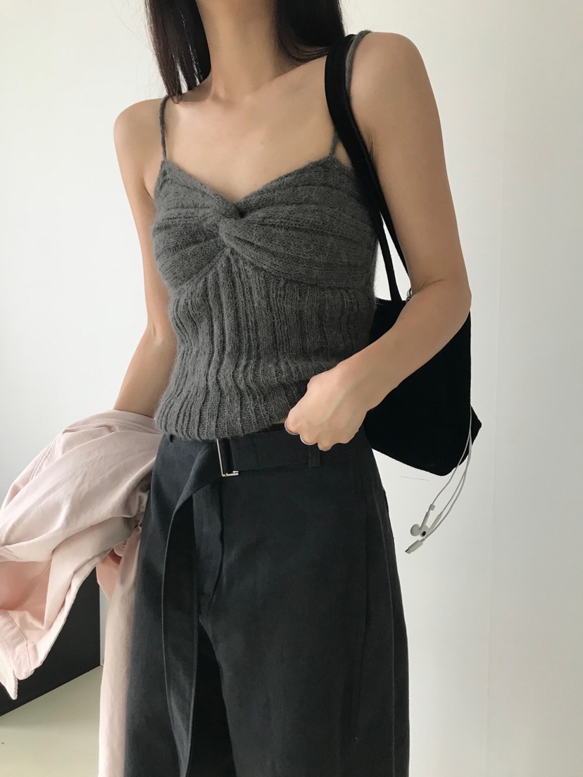 MOMENT韓國代購㊣女士新款熱賣真品推薦人氣25秋冬吊帶背心羊駝MOMENT/RECOVER吊帶/背心