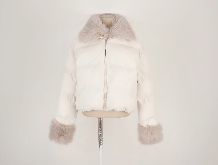 FEMME東大門㊣代購女裝新品職業時尚休閑短款羽絨服毛皮填充FEMME短款羽絨服圖色1