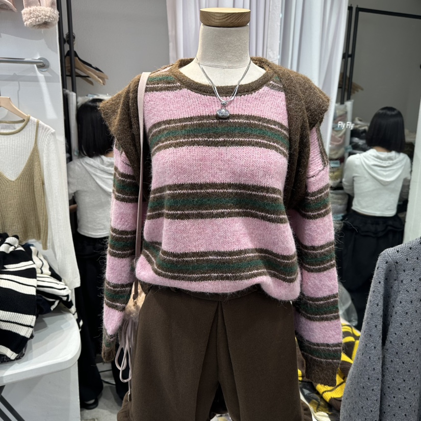 FLY FLY東大門㊣直郵女裝新品25秋冬真品人氣職業針織衫披肩FLY FLY針織衫圖色2