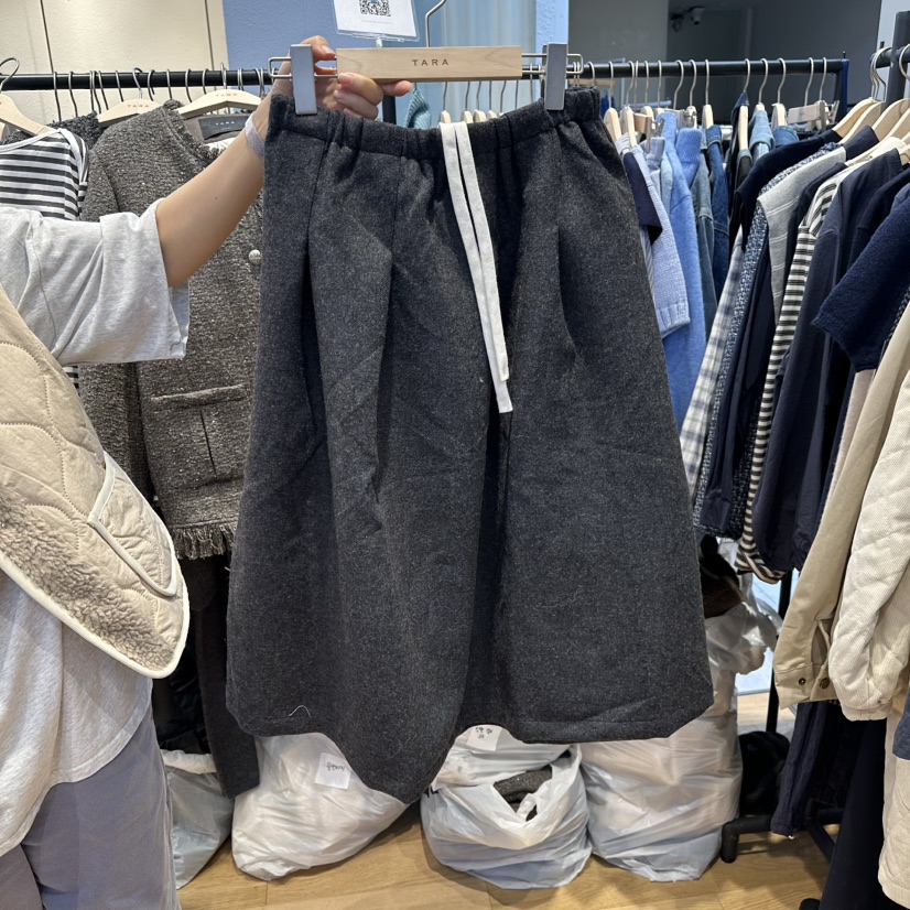 TARA東大門㊣實拍女士新品職業休閑25秋冬半身裙中短裙羊毛TARA半身裙/中短裙圖色2