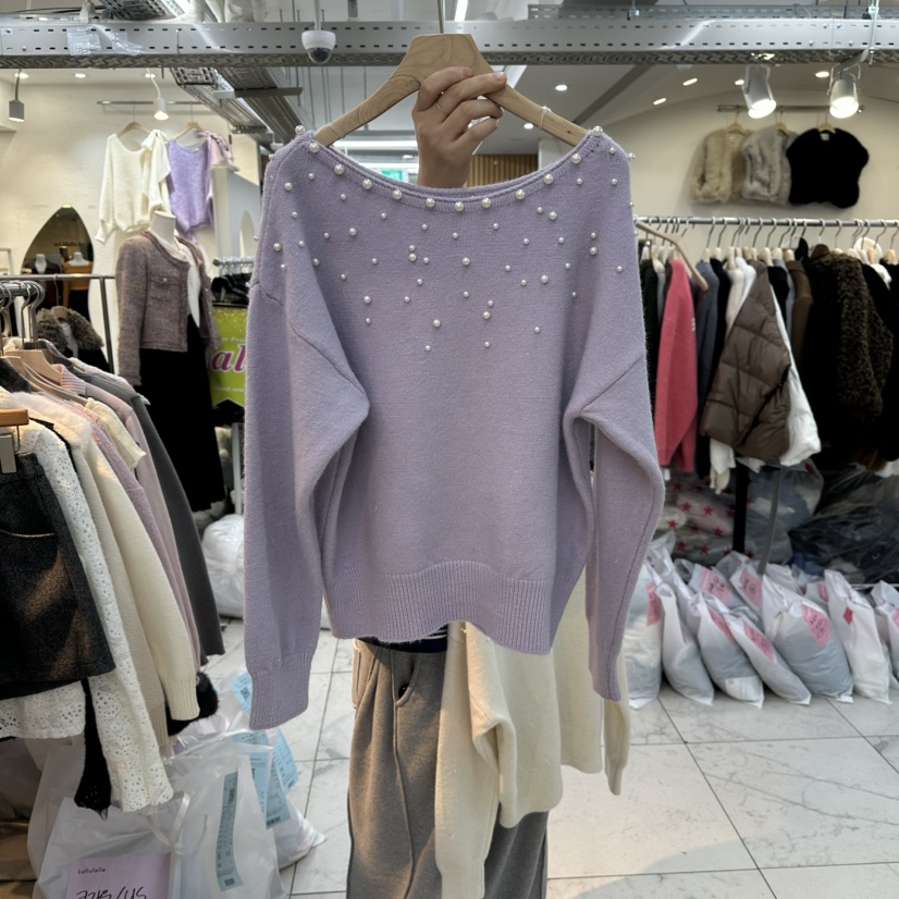 LULULALLA東大門㊣實拍女士新款職業真品推薦時尚休閑針織衫LULULALLA針織衫圖色1