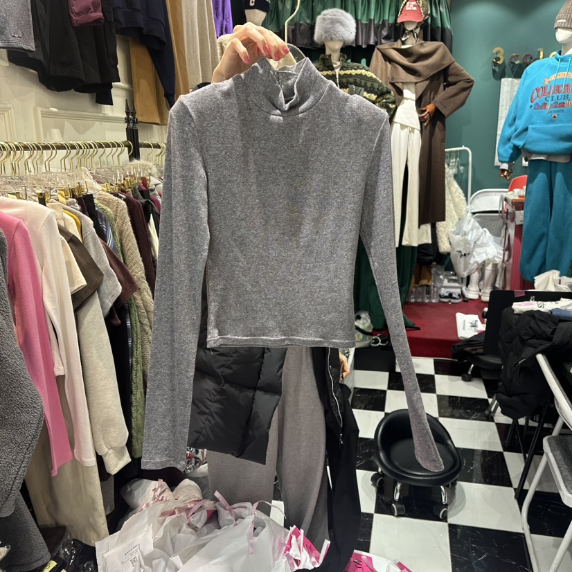 3COLOR東大門㊣代購女裝新品時尚長袖T恤羊毛Three color長袖T恤圖色2