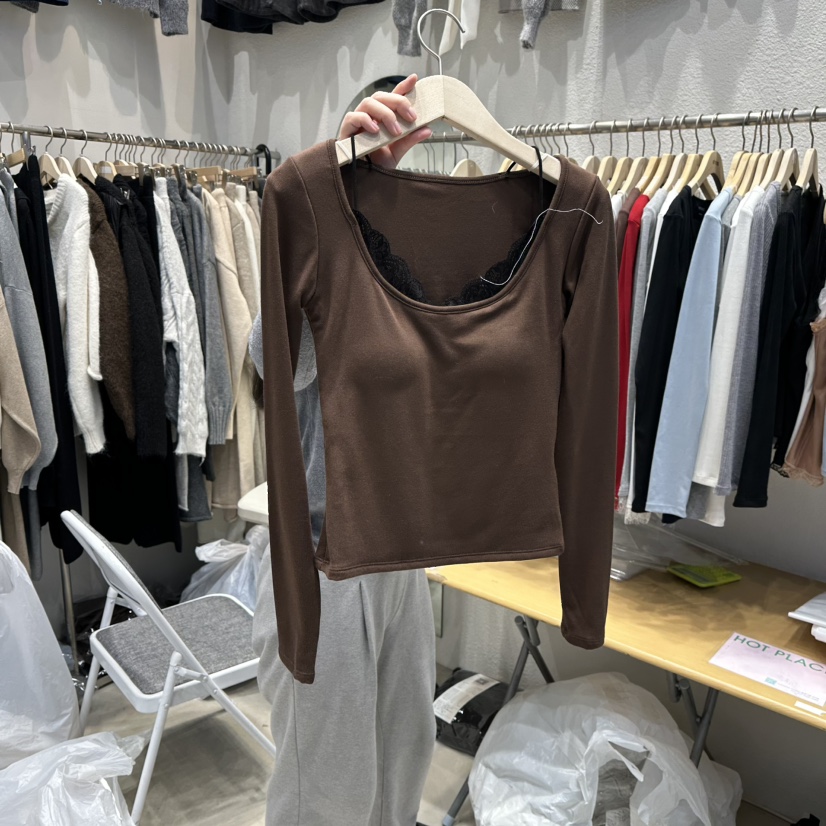 HOT PLACE韓國直郵㊣女裝新款熱賣職業推薦休閑長袖T恤系帶HOT PLACE_ISSUE/DREAM GIRIS長袖T恤圖色4