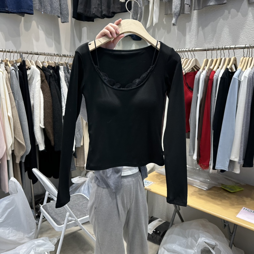 HOT PLACE韓國直郵㊣女裝新款熱賣職業推薦休閑長袖T恤系帶HOT PLACE_ISSUE/DREAM GIRIS長袖T恤圖色5