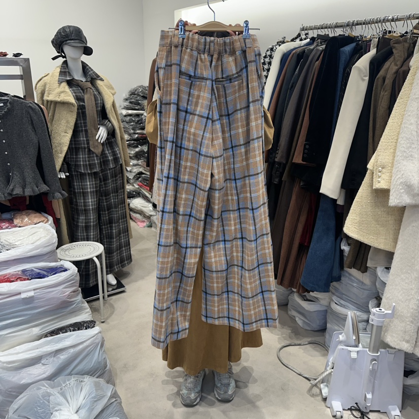 SENSIBLE-S東大門㊣實拍女士新品時尚人氣25秋冬休閑褲格子褶裥SENSIBLE休閑褲