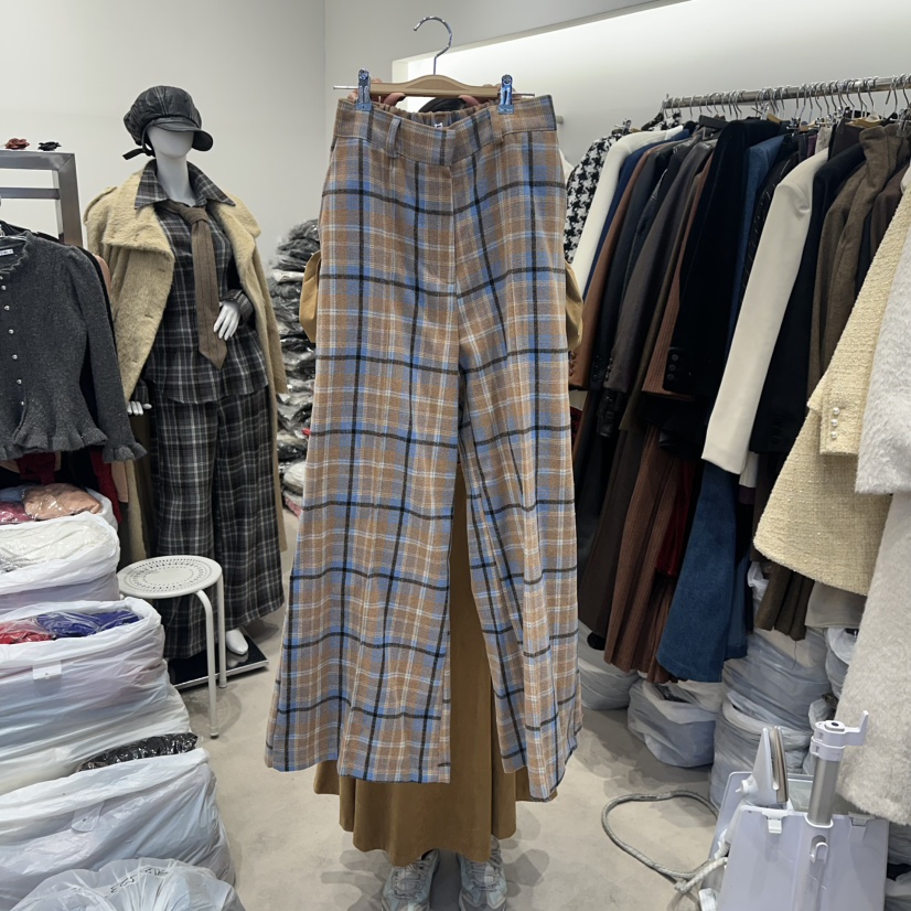 SENSIBLE-S東大門㊣實拍女士新品時尚人氣25秋冬休閑褲格子褶裥SENSIBLE休閑褲圖色2