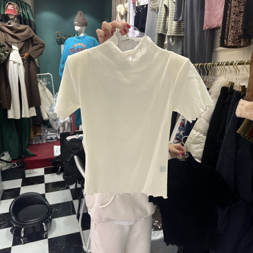 3COLOR韓國直郵㊣女士新品時尚T恤天鵝絨Three colorT恤圖色1