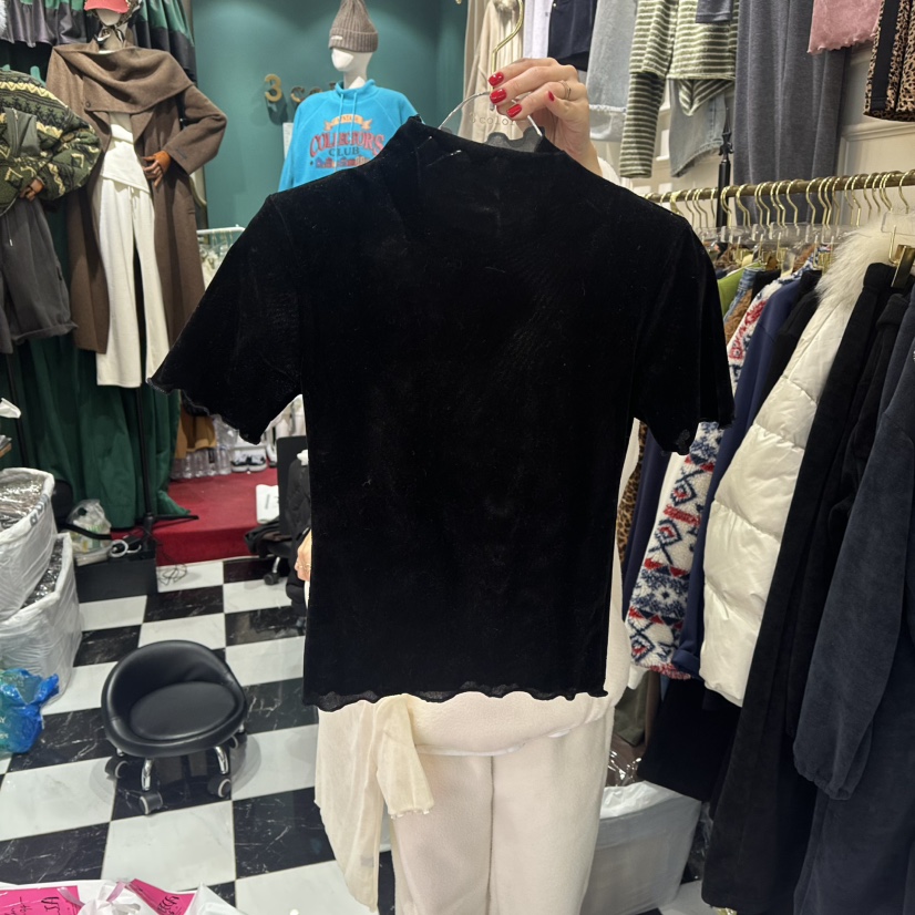 3COLOR韓國直郵㊣女士新品時尚T恤天鵝絨Three colorT恤圖色4