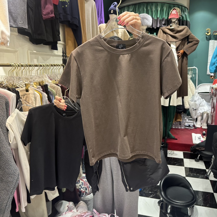 3COLOR東大門㊣直郵女裝新品休閑T恤Three colorT恤圖色2