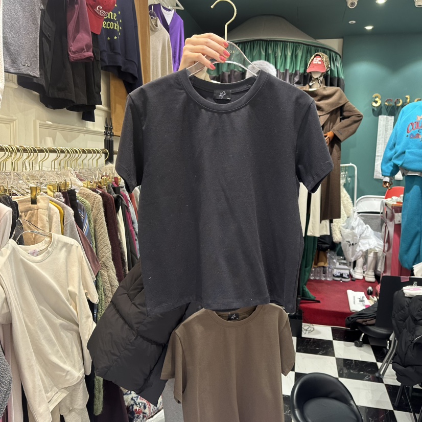 3COLOR東大門㊣直郵女裝新品休閑T恤Three colorT恤圖色4