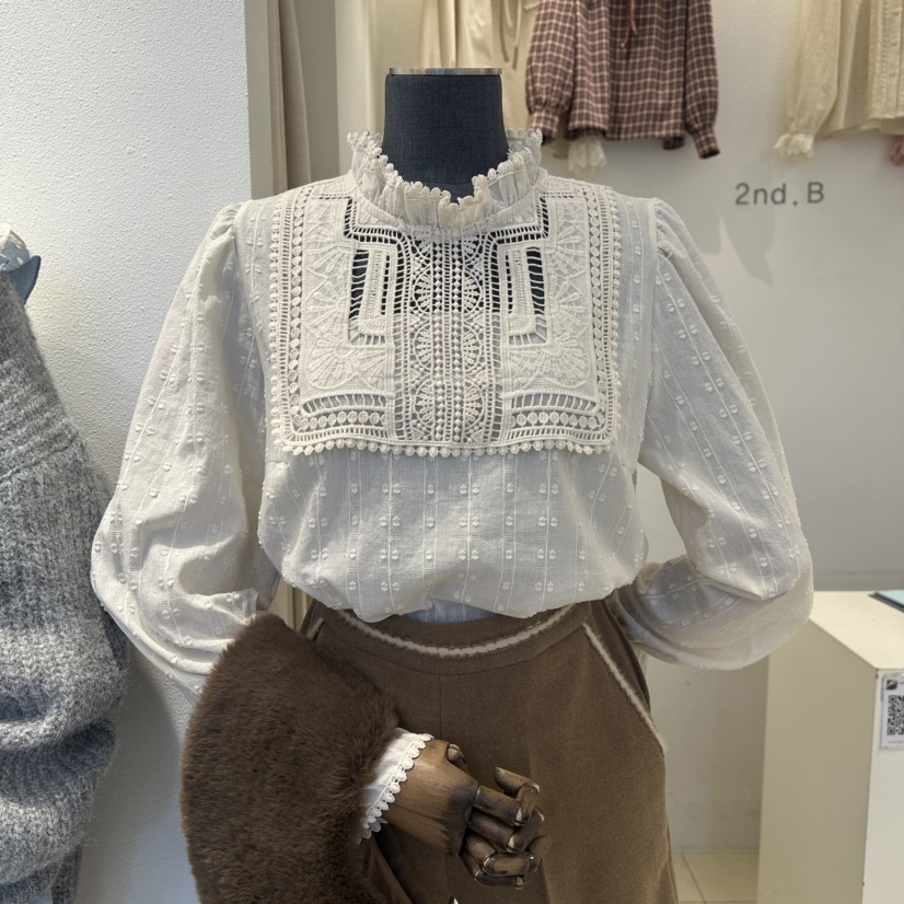 2nd B-S東大門㊣實拍女士新款時尚推薦人氣25秋冬襯衫蕾絲衫2nd B-S襯衫/蕾絲衫圖色1