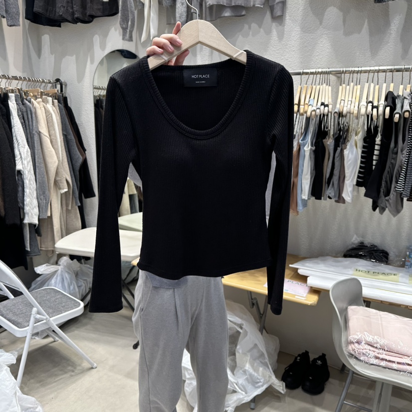 HOT PLACE韓國代購㊣女士新款真品休閑25秋冬熱賣時尚長袖T恤HOT PLACE_ISSUE/DREAM GIRIS長袖T恤圖色3