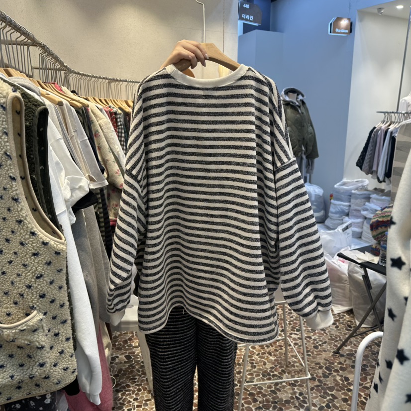 THE LINE-Q韓國代購㊣女士新款25秋冬真品休閑推薦長袖T恤THE LINE-Q長袖T恤