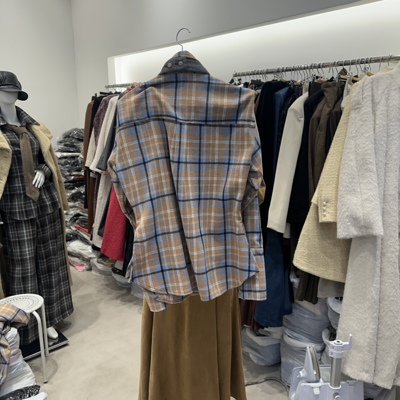 SENSIBLE-S韓國代購㊣女士新品時尚熱賣襯衫蕾絲衫含領帶格子SENSIBLE襯衫/蕾絲衫