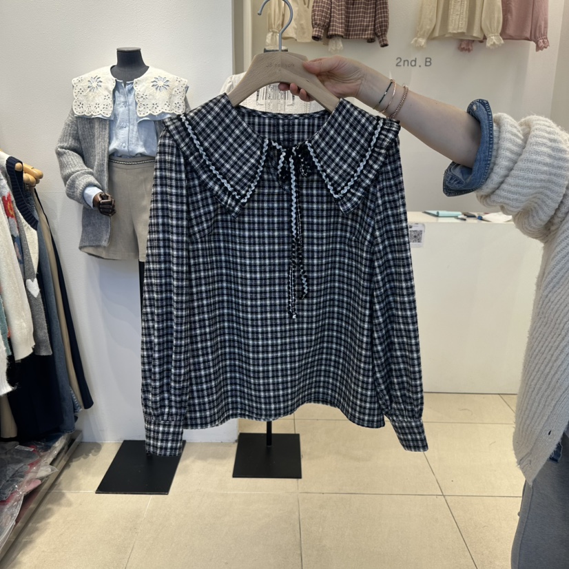 2nd B-S東大門㊣實拍女士新品真品休閑人氣25秋冬襯衫蕾絲衫2nd B-S襯衫/蕾絲衫圖色1